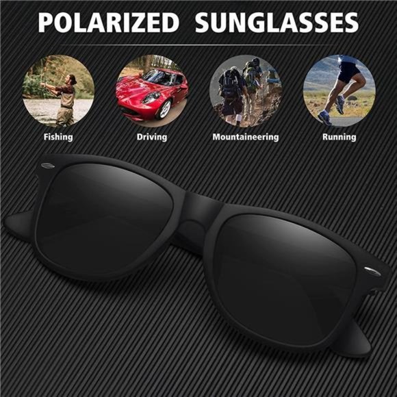 Polarized Sunglasses for Men Women Classic Retro Sun Glasses 100% UV Protection - Picture 4 of 7